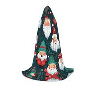 ZXERTG Cape à capuche avec imprimé Père Noël pour costumes d'Halloween, parfait pour magicien, vampire, faucheuse et cosplay