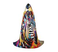 ZXERTG Cape à capuche avec imprimé zèbre abstrait pour costumes d'Halloween, parfaite pour magicien, vampire, faucheuse et cosplay