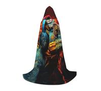 ZXERTG Cape à capuche imprimée caméléon pour costumes d'Halloween, parfaite pour magicien, vampire, faucheuse et cosplay