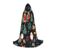 ZXERTG Cape à capuche imprimée cerf Père Noël pour costumes d'Halloween, parfaite pour magicien, vampire, faucheuse et cosplay