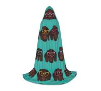 ZXERTG Cape à capuche imprimée de pointeur allemand à poil court dans des lunettes pour costumes d'Halloween, parfait pour magicien, vampire, faucheuse plus cosplay