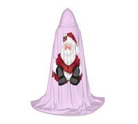 ZXERTG Jolie cape à capuche imprimée Père Noël pour costumes d'Halloween, parfaite pour magicien, vampire, faucheuse et cosplay