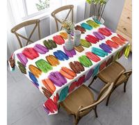 ZXERTG Nappe rectangulaire à imprimé macaron biscuit pâtissiers, tissu doux en peau de pêche, pour Thanksgiving, Noël et décoration de fête