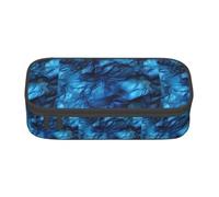 ZXERTG Onyx Stone Trousse à crayons multifonction en tissu Oxford avec imprimé bleu pâle, parfaite pour le bureau et les voyages, Noir , Taille unique, Trousse de maquillage