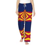 ZXERTG Pantalon de pyjama tendance en flanelle imprimé drapeau de l'Arizona pour femme, parfait pour se détendre au lit, sur le canapé, Noir , M