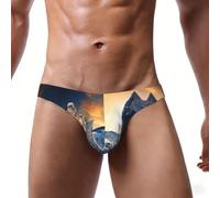 ZXERTG Slip de bikini pour homme imprimé montagne enneigée spectaculaire