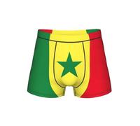 ZXERTG Sous-vêtement pour homme imprimé drapeau du Sénégal, slip boxeur confortable avec pochette de soutien total, Noir , XL