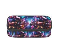 ZXERTG Trousse à crayons en tissu Oxford avec imprimé vertiges, multifonction, parfaite pour le bureau et les voyages, Noir , Taille unique, Trousse de maquillage