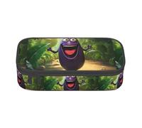 ZXERTG Trousse à crayons multifonction en tissu Oxford avec imprimé aubergine, parfaite pour le bureau et les voyages, Noir , Taille unique, Trousse de maquillage