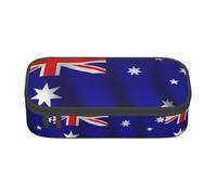 ZXERTG Trousse à crayons multifonction en tissu Oxford avec imprimé drapeau australien, parfaite pour le bureau et les voyages, Noir , Taille unique, Trousse de maquillage