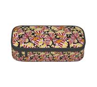 ZXERTG Trousse à crayons multifonction en tissu Oxford avec imprimé pop-corn, parfaite pour le bureau et les voyages, Noir , Taille unique, Trousse de maquillage