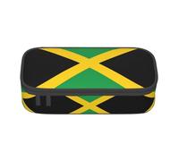 ZXERTG Trousse multifonction en tissu Oxford avec motif drapeau de la Jamaïque, parfaite pour le bureau et les voyages, Noir , Taille unique, Trousse de maquillage