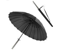 ZXF Parapluie à Métal Long Manche Épée de Samouraï Parapluie de Protection Solaire Extérieur Parasol Ombrelle Parapluie Coupe-Vent et Imperméable Parapluie de Dessins Animés Personnalisé Droit Noir