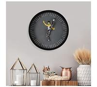 ZXFDM Horloge Murale Chinoise Kung Fu, Horloge Murale Bruce Lee Kung Fu, Horloge Ronde Créative Individuelle, Textiles de Maison Horloge Murale 10 Pouces, Horloge Murale Muette,Black,25CM