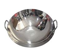 ZXFDMSWJ Casserole en INOX pour Wok avec Anse et Couvercle, Casserole Multi-usages en INOX 50 cm
