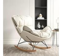 ZXFDMSWJ Chaise à Bascule Moderne et Confortable, Chaise à Bascule rembourrée pour Chambre à Coucher intérieure, Chaise Longue pour Balcon, Chaise de canapé, Fauteuil inclinable de Camping en Plein a