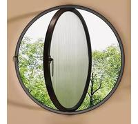 ZXFDMSWJ Fenêtre Ronde encastrée pour abri de Jardin, hublot pivotant à 360° avec poignées, fenêtres en Verre trempé ventilées rotatives pour Salle de Bain et Cuisine, Noir 1,55 cm/21,6 po