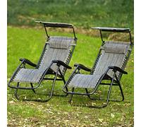 ZXFDMSWJ Lot de 2 chaises Longues inclinables de Jardin, Chaise Grise zéro gravité, chaises Longues Pliantes, Chaise Longue d'extérieur, Chaise Longue de terrasse de Jardin avec Dossier réglable