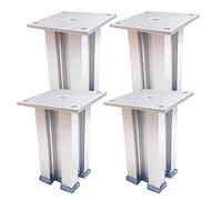 ZXFDMSWJ Lot de 4 Pieds de Meuble carrés en Alliage d'aluminium pour canapé, Table Basse, Armoire (20 cm, Argent)