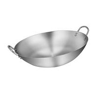 ZXFDMSWJ Poêle Wok 32 INOX 80 cm sans revêtement Anti-adhésif Tous Feux Dont Induction 80 cm