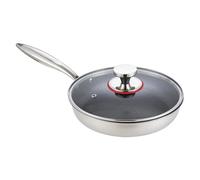 Zxfdsfdbnm 304 Poêle à frire antiadhésive non ternie avec structure cellulaire et couvercle transparent pour introduction d'air Répartition homogène de la chaleur