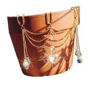 Zxfdsfdbnm Accessoire de pot de fleurs en fer solide avec perles de cristal étincelantes pour éclairer les espaces de vie