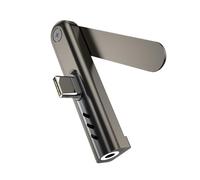 Zxfdsfdbnm Adaptateur de casque de type C vers 3,5 mm avec support de téléphone pliable en aluminium de qualité supérieure pour une meilleure durabilité Support de téléphone avec connecteur sonore
