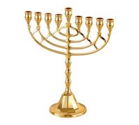 Zxfdsfdbnm Chandelier Menorahs 9 branches en métal plaqué pour Hanouka, décorations de fête juives