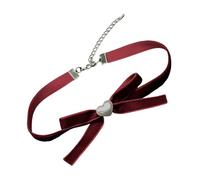 Zxfdsfdbnm Collier ras du cou en velours d'inspiration vintage avec nœud papillon longueur réglable pour femme