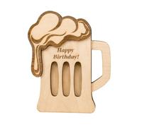 Zxfdsfdbnm Décor de porte-cartes en bois en forme de tasse | Accent de table en couches naturelles avec trois fentes pour les factures, les notes, les cartes de visite,