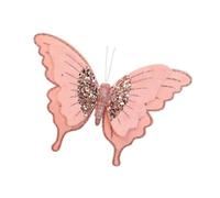 Zxfdsfdbnm Décoration d ' Arbre à Papillons en Tissu, B | Conception de clip à double couche avec détails scintillants, accent saisonnier de 20 cm pour la garniture de