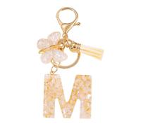 Zxfdsfdbnm Élégante chaîne à lettres avec breloque papillon, mélange de résine légère et antirouille pour décoration quotidienne essentielle, anneaux légers et sécurisés pour un usage quotidien, m