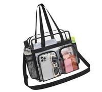 Zxfdsfdbnm Fourre-tout transparent pour événements avec deux poches zippées sur le devant, de transport transparent avec sangle réglable et poches latérales en pour les concerts et d ' entrée de