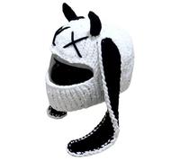 Zxfdsfdbnm Fun Long Lapins Oreilles de Moto Casques Couverture Tricotée Peluche Protection Complète du Visage pour Riders Moto Gear