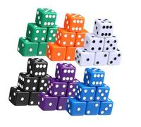Zxfdsfdbnm Jeu de dés en Forme de Cube, 19 mm, 36 pièces, Jeu de, Color 1 | Pack assorti de six couleurs pour tables de jeux de fête, pièces acryliques à six faces découpées proprement, 19 mm