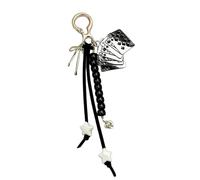 Zxfdsfdbnm Porte-clés avec breloque de sac à dos en forme de cœur tressé pour sac à dos, sac à main, accessoires de décoration, Noir