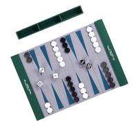 Zxfdsfdbnm Tapis de jeu de backgammon enroulable en cuir PU et jeu d'échecs pour l'extérieur, les voyages, le camping, les fêtes de jeux en famille, planche pliable avec guide de règles (français non