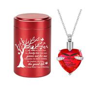 Zxfdsfdbnm Urne Souvenir commémorative pour Chien et Chat avec, Red | Collier souvenir de cendres et ensemble d ' urne compacte, porte-cendres d ' animaux avec cœur et chaîne