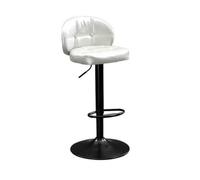 ZXFIYTBH Tabourets de Bar Tabouret de Bar en Fer Tendance avec Dossier Simple et Haut Tabouret de Bar pivotant Chaise de Bar | Tabouret de Bar pivotant | Taboure(Blanc)