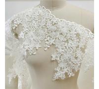 Garniture en dentelle à fleurs blanches, 2/5Yards, accessoires artisanaux de couture, tissu en dentelle à pétales pour voile de mariée, mariage, 25CM de large