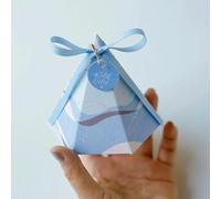 ZXFLOOR Lot de 50 boîtes à Bonbons en Forme de cône et de Pyramide, Emballage en Papier, boîtes à dragées pour Chocolat, Cadeaux de Mariage, Fournitures de fête prénatale avec Ruban