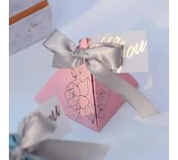 ZXFLOOR Lot de 50 boîtes à Bonbons triangulaires en Forme de Pyramide pour Cadeaux de Mariage, pour invités, décoration de Mariage