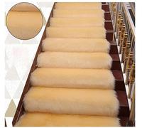 ZXGGASG Boucs d'escalier sans Glissement Coureurs de Moelleux Doux Auto-adhésifs Tapis à Fourrure intérieurs pour la Protection des escaliers Jaune Clair - 3pcs (27x60cm)