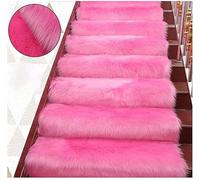 ZXGGASG Boucs d'escalier sans Glissement Coureurs de Moelleux Doux Auto-adhésifs Tapis d'escaliers à Fourrure intérieurs pour Protection des escaliers | Rose Rouge 7pcs 27x60cm (10.6x23.6in)