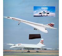 ZXGGASG d'avion Concorde Air France Avion Britannique Plane Modèle Planifiage Jet Collectibles Résine avec Roues Diecast for Collection (1/125 British Airways)