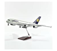ZXGGASG Planeurs Planes Plane Modèle 47cm Avion Ircraft Lufthansa A380 1/160 Scale Diecast Resin Light and Wheel Plane (B, Pas de lumière)