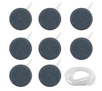 Zxglxinyao Lot de 8 disques de pierre à air pour aquarium, 4,1 cm, diffuseur de bulles avec tube de 2 m, pierre à air pour aquarium, pompe à air hydroponique, pompe à air