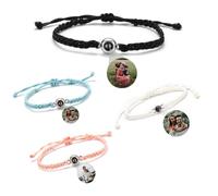 ZXH Bracelet De Projection Personnalisé pour Femmes,Bracelets De Projection De Photo en Cercle Réglable,Cadeau De Couple pour Femmes Et Hommes