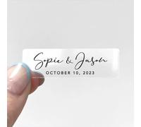 ZXH Lot de 100 étiquettes à bulles rondes transparentes brillantes pour mariage 5 x 2,5 cm