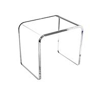 ZXH Petit Tabouret Bas Tabouret Douche Salle De Bain Acrylique Transparent Siège de Maquillage Anti-dérapant Confortable Chaussures Changement pour Maison Chambre Soi(Size:12.6×9×9.25inch)